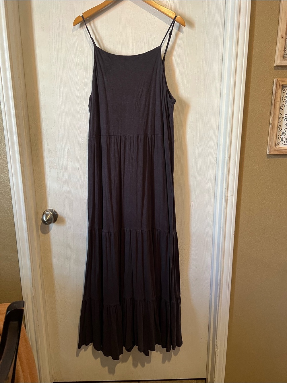 Z Supply Dress Gray Sleeveless Tiered Maxi 100% Cotton women Sz large